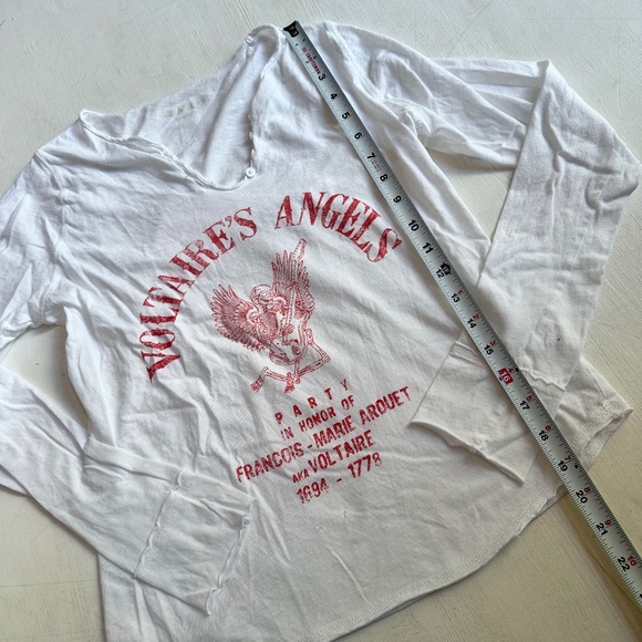 Zadig & Voltaire Tunisian ML Angels Henley Graphic Long Sleeve Shirt - Picture 7 of 9